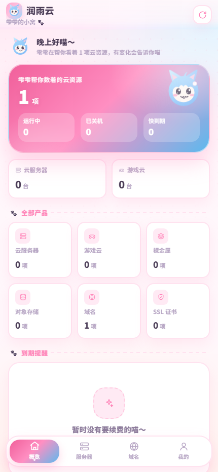 润雨云概览页截图